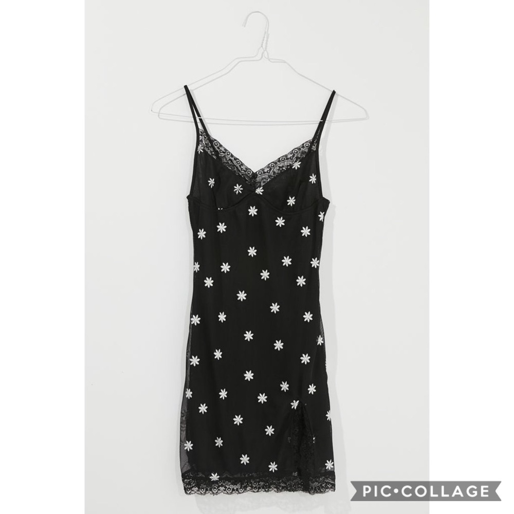 UO Daisy Lace Embroidered Mini Dress